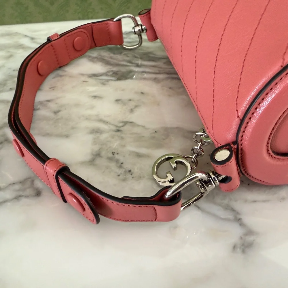 Gucci 760170 Blondie Sakai Green‎ Be PINK Leather Bag